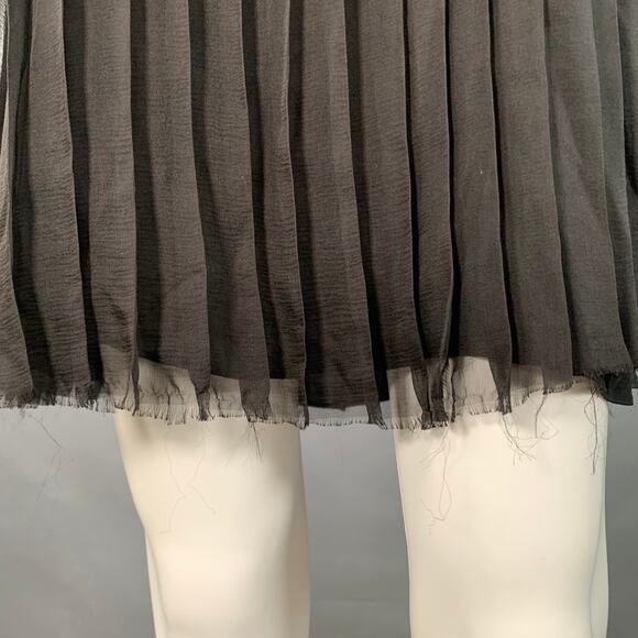 Cruise Size S Black Silk Pleated Sleeveless Knee Length Cocktail Dress - Picture 7 of 11